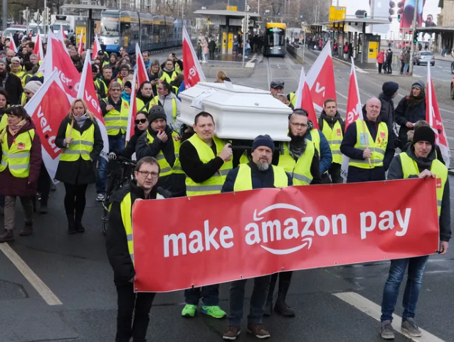 Amazon employees staged a walkout at the company's main headquarters in ...